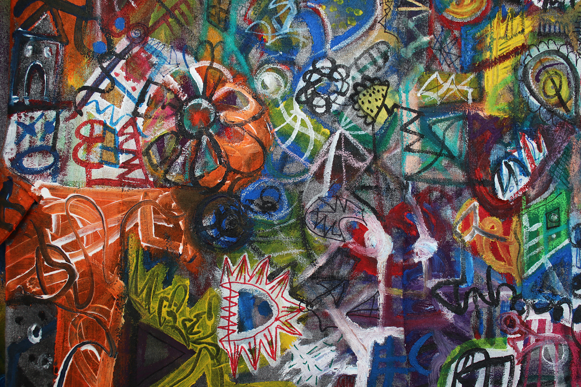 Lustrous Felon (persimmon orange) 60x60cm_ Luca Bosani detail 2